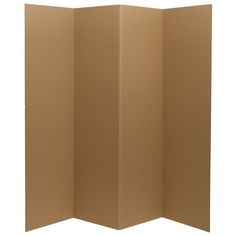 an open cardboard folding screen on a white background