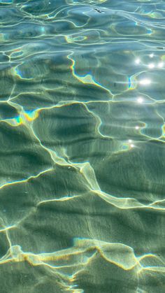 the water is very clear and blue with some light reflecting off it's surface