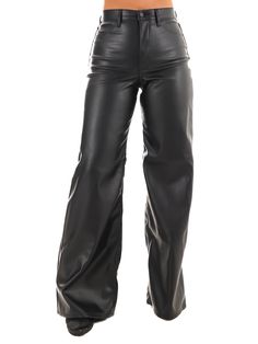 Get ready to elevate your style game with The Elevated High Rise Wide-Leg Leather Pants. These pants feature a trendy high rise fit and a wide leg design, crafted from luxurious PU leather. Perfect for adding a touch of edgy sophistication to any outfit. Trucker Hat Fashion, Gameday Dress, Tie Shirts, Outerwear Vest, Formal Business, Leg Design, Pants Men, Casual Shirt, Hat Fashion