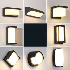 multiple images of different types of lights on the wall