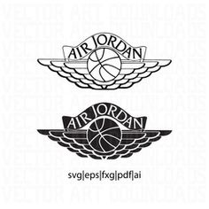 two logos for the air jordan basketball team, one with an eagle on it and another with