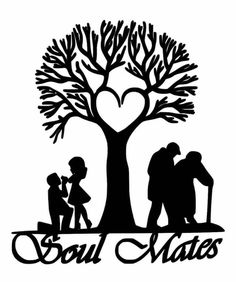 an image of a family under a tree with the word soul mates written below it