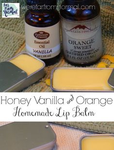 DIY Homemade Honey Orange & Vanilla Lip Balm Vanilla Lip Balm, Honey Diy, Lip Balm Recipes, Homemade Lip Balm, Diy Lip Balm, Diy Lips, Orange Essential Oil, Soap Recipes, Burts Bees