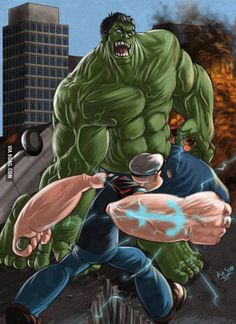 an image of a cartoon character being attacked by a hulk