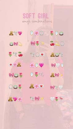 Emojis For Aesthetics, Soft Girl Emoji Combos, That Girl Emojis, Aesthetic Emojis For Instagram, Girly Emoji Combinations, Instagram Pink Emoji, Server Emojis, Aesthetic Emoji Combos