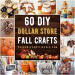 a collage of pictures with the words 60 diy dollar store fall crafts