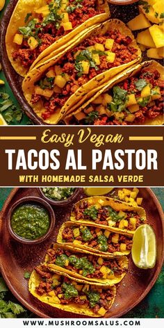 tacos al pastora with homemade salsa verde is an easy and delicious recipe