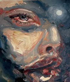 an abstract painting of a man's face