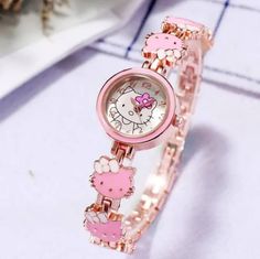 Hello Kitty Wrist Watch,Teen Kids, Or Small Wrist 7.5 In Length In White, Pink, Red.New In Package Pretty Pink Watches, Hello Kitty Jewelry Bracelets, Hello Kitty Watch Silver, Trendy Analog Watch As Gift, Trendy Analog Watches For Gift, Casual Pink Watch For Gift, Hello Kitty Watch, Lady Watches, Girls Bracelet