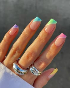 Summer Bday Nails, Summer Nail Designs Square, Summer Nail Inspo 2024 Square, Mani Ideas, Spring Acrylic Nails, Gel Mani, Dip Nails