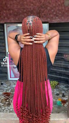 Red Twist Braids Hairstyles, Hairstyles Birthday, Blonde Braiding Hair, Small Box Braids Hairstyles, Short Hair Twist, Wool Twist, Back Braids, Straight Back Braids, Invisible Locs