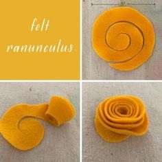 the steps to make felt rannuulus are shown