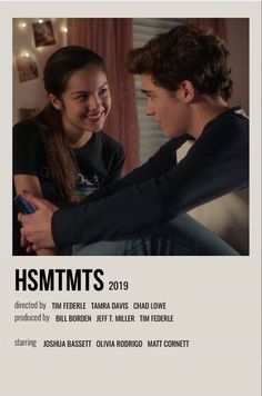 the poster for hsmtts shows two people sitting together and one is looking at his phone