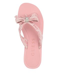 Tuta Bowtie Sandals | GUESS Birthday Shoes For Women, Summer Sandles 2024, Sandal Outfits, Pretty Sneakers, Bow Slides, Pretty Sandals, Pretty Shoes Sneakers, Stylish Summer Outfits, Pink Sandals