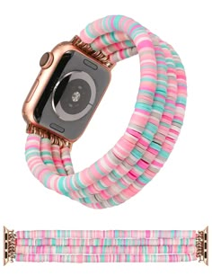 PRICES MAY VARY. So cute for daily! - The boho bracelet bands for Apple Watch are made of clay polymer, no fade, waterproof, lightweight and comfortable to wear. Paired this heishi beaded bracelet band to your daily life Comfortable to wear! - Stretch, clay preppy jewelry bands have for 4 size, XS S M L. It has no buckle so you can easily put it on or take it off. Please check the size carefully before ordering (see size guide at the image) Our world is full of bold colors, and our goal is to cr Clay Bead Apple Watch Band, Jewelry Bands, Apple Watch Nike, Jewellery Art, Boho Fashion Summer, Clay Polymer, Clay Bracelet