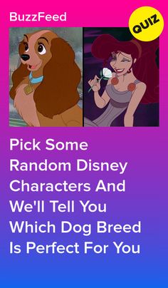 the princess and the frog with text that reads pick some random disney characters and well tell you which dog breed is perfect for you