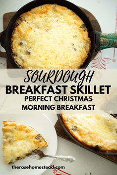 the breakfast skillet has been cooked and is ready to be eaten with text overlay