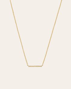 Small Diamond Bar Necklace | ZOE LEV Diamond Bar Necklace, Small Bar, Gold Bar Necklace, Diamond Bar, Diamond Carat, Gold Bar, Necklace Sizes, Bar Necklace, Diamond Clarity