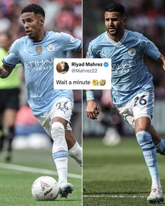 two pictures of the same soccer player on twitter