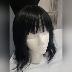 Wig. Synthetic Black Medium Length New Black Media, Wig Hairstyles, Medium Length, Womens Hairstyles, Wigs, Customer Support, Fast Delivery, Full Service, Hair