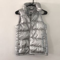 New With Tags! Size Xs Silver Vest From Old Navy Silver Vest, Navy Jackets, Vest Jacket, Old Navy, Winter Jackets, Jackets & Coats, Jackets For Women, Navy, Tags