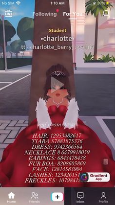 an animated woman in a red dress sitting on the ground next to a sign that says charlotte berry avenue