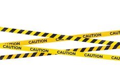 three caution tapes with the word caution on them