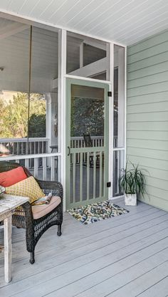 the front porch is clean and ready for us to use