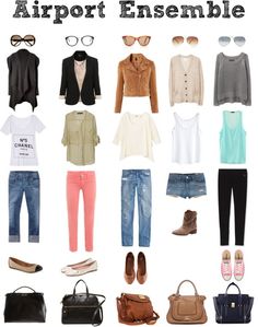 What do all these 5 ensembles have in common? One carry-on (not three) with only the essentials inside, trendy footwear that you can put on and take off easily, comfy top-and-bottom combo (e.g. jersey blouse and stretchable jeans), a good cover-up (e.g. leather jacket, wool scarf), and an appropriate eye-wear. Looks Jeans, Quoi Porter, Outfit Chic, Clothes And Shoes, Travel Wardrobe, Angkor, Looks Style, Cancun, Outfits Casuales