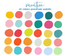 an image of a poster with different colors in the shape of polka dots on white paper