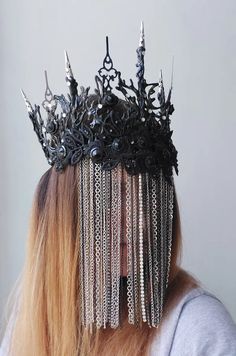 Swan Headpiece, Flower Crown Veil, Black Tiara, Queens Tiaras, Headband Fascinator, Gothic Bride, Lace Crowns