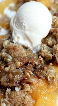 a close up of a pie with ice cream on top