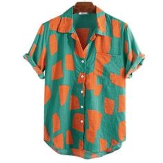 Color Box Shirt – Shirts In Style Summer Multicolor Collared T-shirt, Collared Cotton T-shirt For Beach, Cotton Collared Camp Shirt For Vacation, Casual Green Tops For Summer, Trendy Graphic Print Short Sleeve Shirt For Spring, Trendy Green Printed Shirt, Summer Cotton Camp Shirt For Vacation, Green Spring Camp Shirt, Casual Orange Collared T-shirt