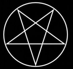 a white pentagramil in a black background