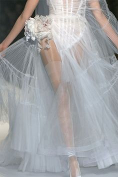 <3 Event Gowns, Tulle Fashion, Jean Paul Gaultier Haute Couture, Haute Couture Details, Paul Gaultier Spring, Hussein Chalayan, Sheer Pants, Dress Chanel, Armani Prive