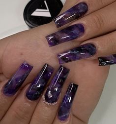 Violet Nails, Witchy Nails, Black Acrylic Nails, Punk Nails, Formal Nails, Purple Nail Designs