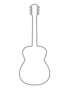 an acoustic guitar outline on a white background