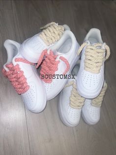 MENS Rope lace airforces  Made to order  Any colour // any size  !!DISCLAIMER!! This listing is for MENS sizing! Please look at my other listing for Womens & Junior sizing. Thankyou <3  Message me with any questions IG: @BCUSTOMSX Luxury Cream Lace-up Custom Sneakers, Af1 Outfit, Conversion Chart, Best Mascara, Swag Shoes, Shoe Laces, Athletic Shoes, Me Too Shoes, Shoes Sneakers