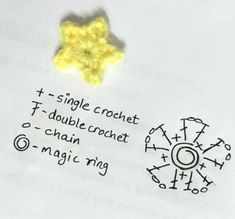 two crochet stitches are next to each other on a piece of paper with the words, single crochet and double crochet