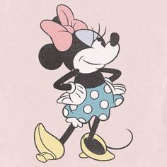 a drawing of a minnie mouse with polka dots on it's face and ears