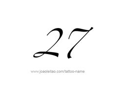 the number twenty seven is shown in black