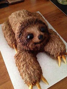 a cake made to look like a sloth