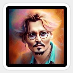 a digital painting of a man with glasses