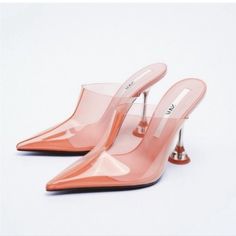 Zara Vinyl Heeled Mules Pointed Toes Transparent Heels Heel Size 6. Pink Feminine Closed Toe Heels, Feminine Pink Closed Toe Heels, Feminine Pink Heels, Pink Feminine Ankle Strap Heels, Feminine Pink Ankle Strap Heels, Pink Ankle Strap Feminine Heels, Feminine Pink Low Heel Shoes, Pink Low Heel Feminine Heels, Pink Pointed Toe Feminine Heels