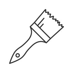 a black and white line drawing of a paint brush with an eraser on it