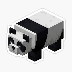 a pixelated panda bear sticker on a white background