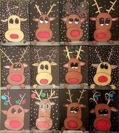 Reindeer Art Projects, Christmas Kindergarten, Christmas Arts And Crafts, Christmas School