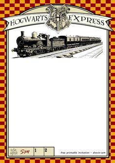 a hogwarts express train is shown on the cover of a harry potter letterhead