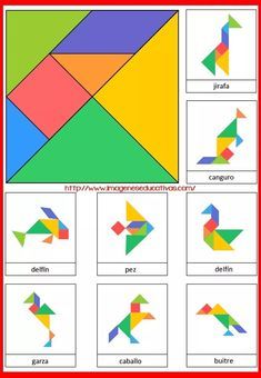 an image of different colored birds in the form of geometric shapes with lines and rectangles