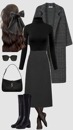 Black Women Winter Outfits, Outfits Black Women Winter, Snow Winter Outfits, Winter Outfits Dress, Winter Outfits Black Women, Winter Outfits Black, Women Winter Outfits, Winter Outfits Korean, Korean Winter Outfits